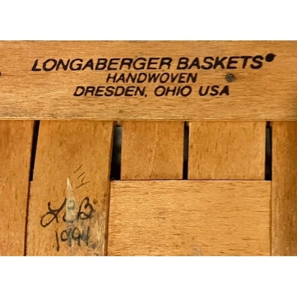 Longaberger 1994 Basket with Protector Liner Handwoven  Vintage